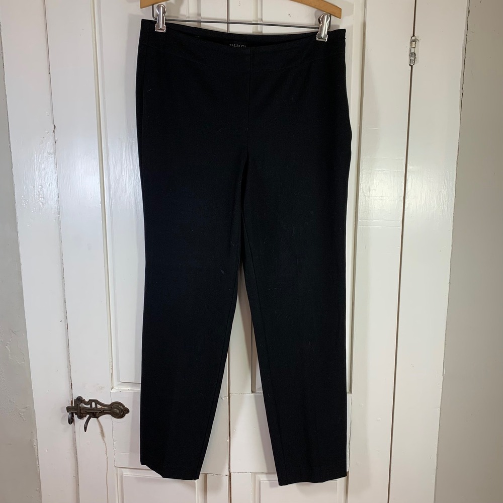 Talbots Black‎ Classic Side Zip Pants Women Size 8 Polyester Rayon Spandex